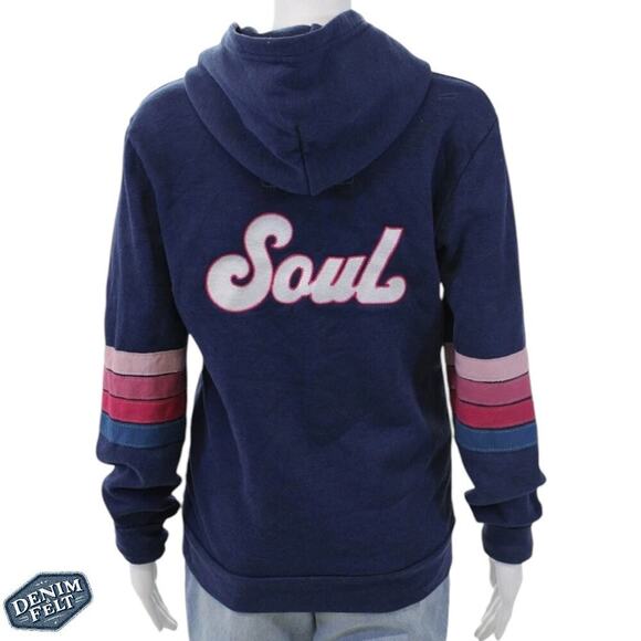 Aviator Nation x SoulCycle Navy Blue/Pink Full Zip Hoodie/Sweatshirt | PRELOVED! - Picture 4 of 16